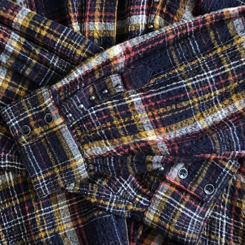Free People Hidden Valley Plaid Button Front Shirt We The Free - Picture 8 of 16